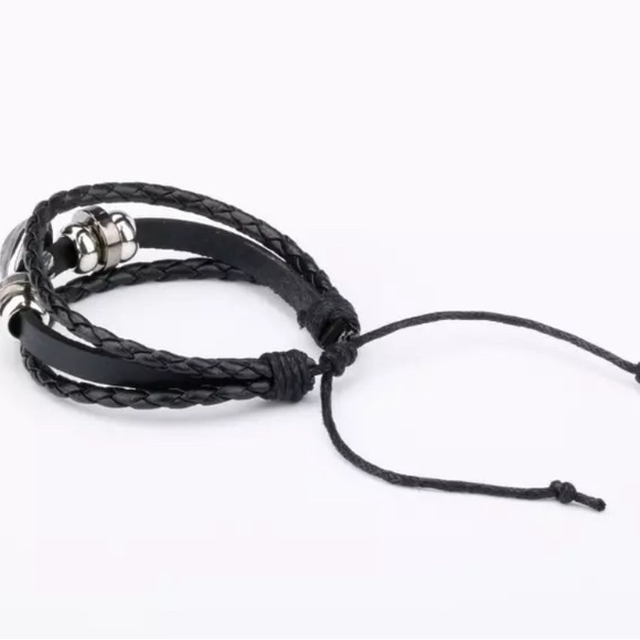 Freemasonry Leather Bracelet Black New - Picture 2 of 2